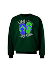 Life is Better in Flip Flops - Blue and Green Adult Dark Sweatshirt-Sweatshirts-TooLoud-Deep-Forest-Green-Small-Davson Sales