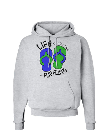 Life is Better in Flip Flops - Blue and Green Hoodie Sweatshirt-Hoodie-TooLoud-AshGray-Small-Davson Sales