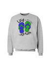 Life is Better in Flip Flops - Blue and Green Sweatshirt-Sweatshirts-TooLoud-AshGray-Small-Davson Sales