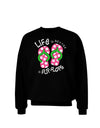 Life is Better in Flip Flops - Pink and Green Adult Dark Sweatshirt-Sweatshirts-TooLoud-Black-Small-Davson Sales