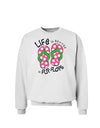 Life is Better in Flip Flops - Pink and Green Sweatshirt-Sweatshirts-TooLoud-White-Small-Davson Sales