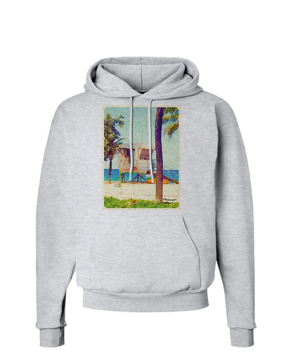 Lifeguard Station Watercolor Hoodie Sweatshirt-Hoodie-TooLoud-AshGray-Small-Davson Sales