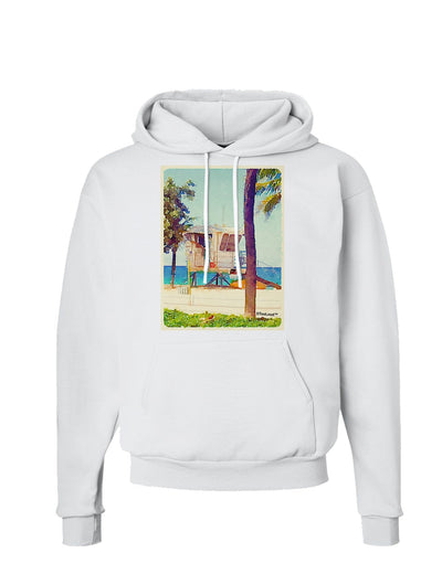 Lifeguard Station Watercolor Hoodie Sweatshirt-Hoodie-TooLoud-White-Small-Davson Sales