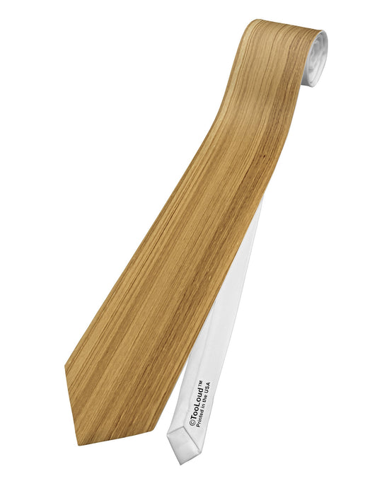 Light Wood Look Printed White Necktie All Over Print by