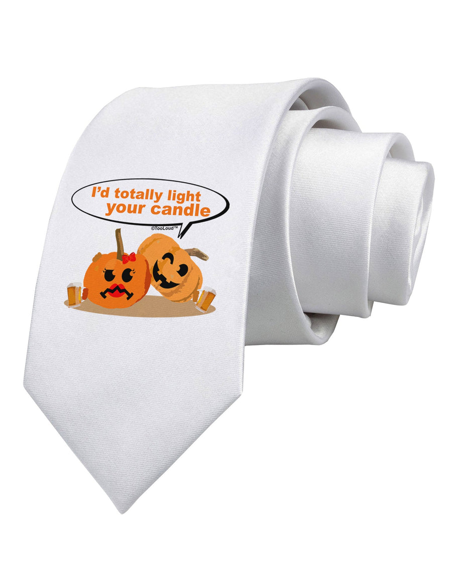 Light your candle Printed White Necktie