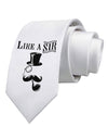 Like A Sir - Super Classy Printed White Necktie