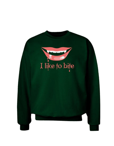 Like to Bite Adult Dark Sweatshirt-Sweatshirts-TooLoud-Deep-Forest-Green-Small-Davson Sales