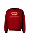 Like to Bite Adult Dark Sweatshirt-Sweatshirts-TooLoud-Deep-Red-Small-Davson Sales