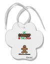 Lil Cookie In The Oven - Maternity AOP Paw Print Shaped Ornament All Over Print-Ornament-TooLoud-White-Davson Sales