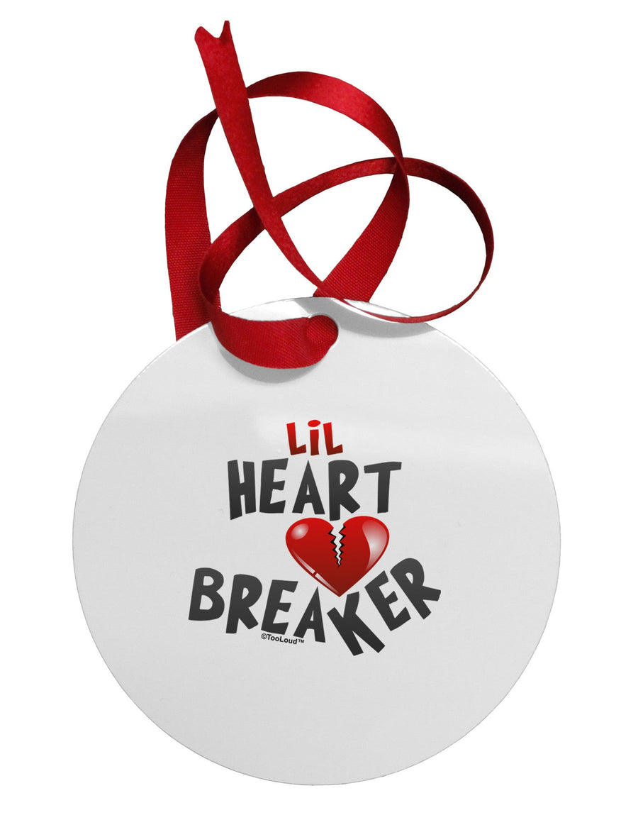 Lil Heart Breaker Circular Metal Ornament-Ornament-TooLoud-White-Davson Sales