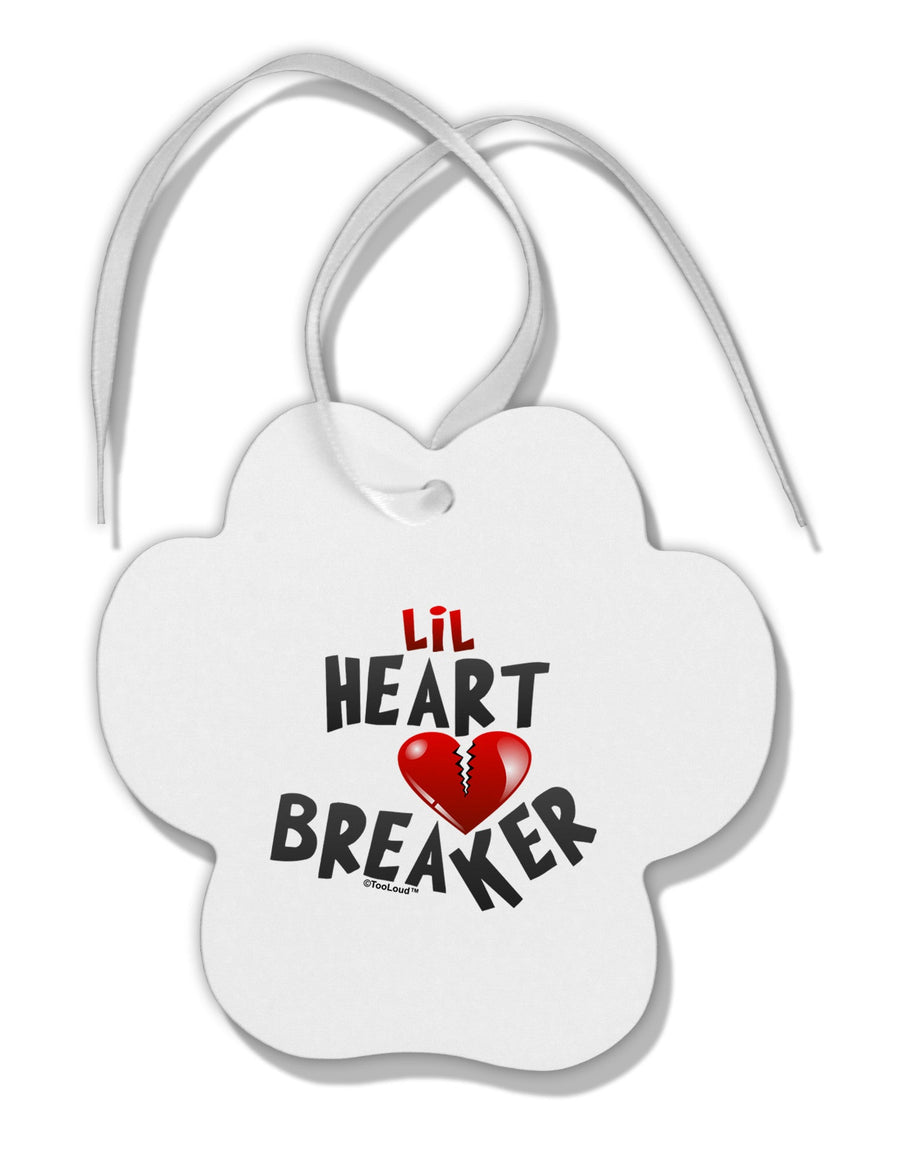 Lil Heart Breaker Paw Print Shaped Ornament-Ornament-TooLoud-White-Davson Sales