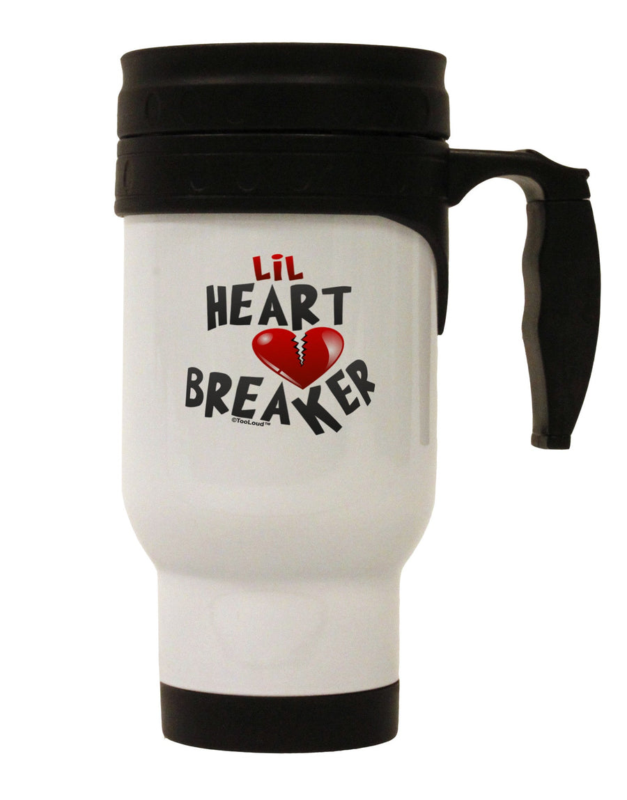 Lil Heart Breaker Stainless Steel 14oz Travel Mug-Travel Mugs-TooLoud-White-Davson Sales