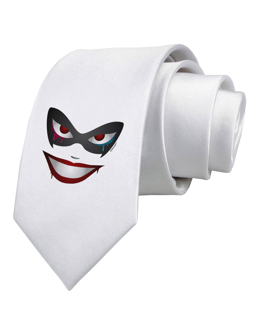 Lil Monster Mask Printed White Necktie