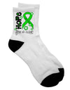 Lime Green Ribbon Lyme Disease Awareness - Flowers Adult Short Socks - TooLoud-Socks-TooLoud-White-Ladies-4-6-Davson Sales