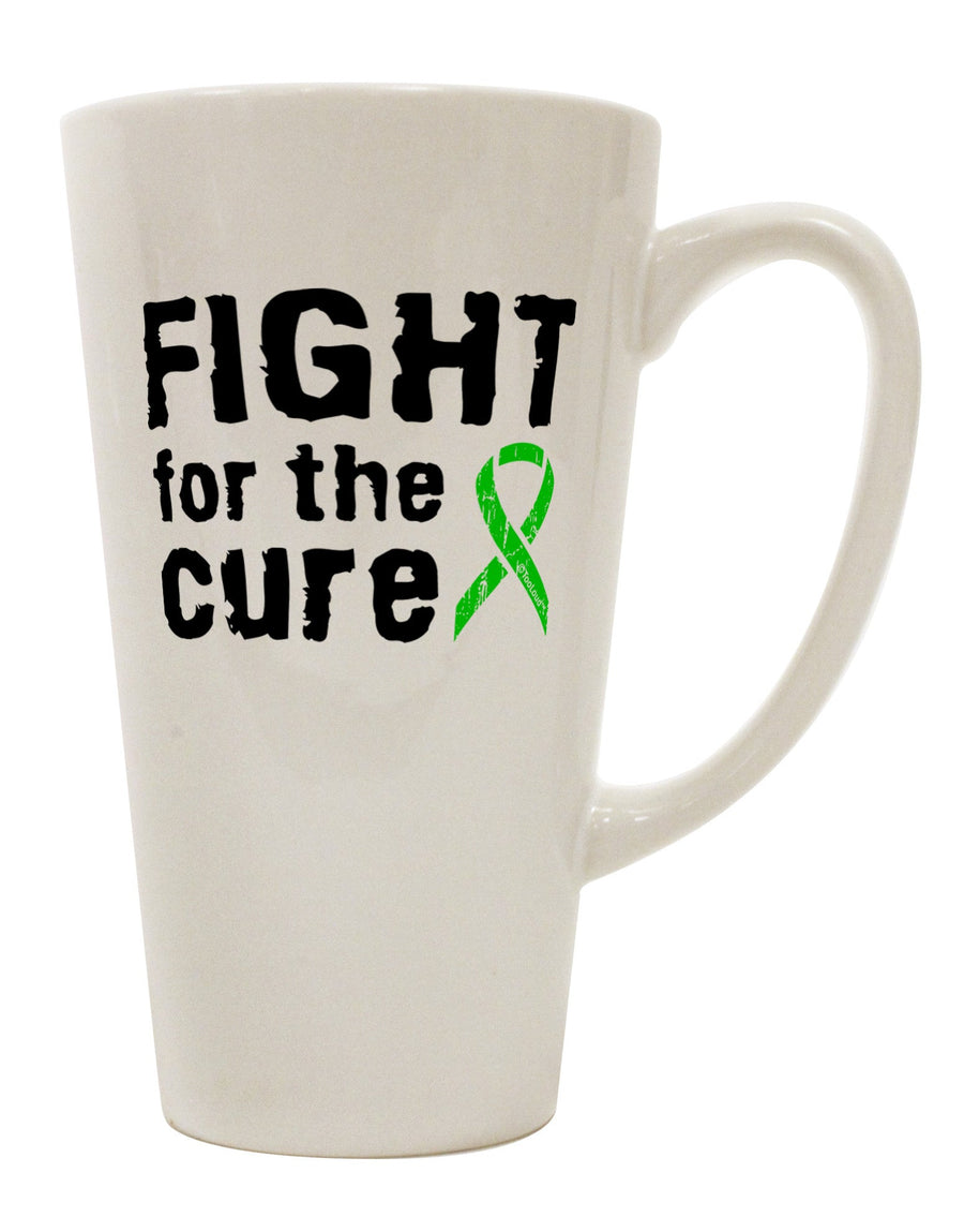 Lime Green Ribbon Lyme Disease Conical Latte Coffee Mug - Perfect for the Fight for the Cure - TooLoud-Conical Latte Mug-TooLoud-White-Davson Sales