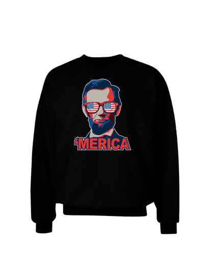 Lincoln Merica Adult Dark Sweatshirt-Sweatshirts-TooLoud-Black-Small-Davson Sales