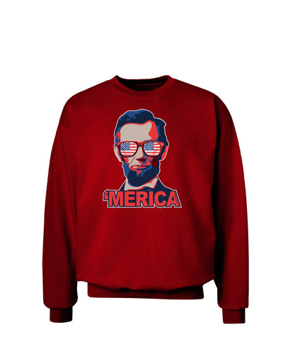 Lincoln Merica Adult Dark Sweatshirt-Sweatshirts-TooLoud-Deep-Red-Small-Davson Sales