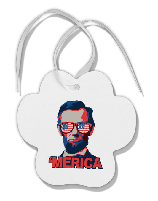 Lincoln Merica Paw Print Shaped Ornament-Ornament-TooLoud-White-Davson Sales