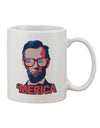 Lincoln Merica Printed 11 oz Coffee Mug - Crafted for Discerning Drinkware Enthusiasts-11 OZ Coffee Mug-TooLoud-White-Davson Sales