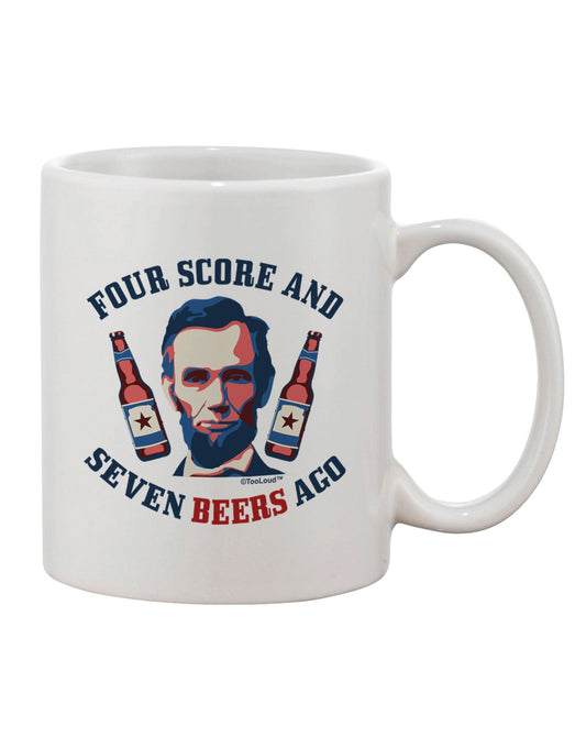 Lincoln Printed 11 oz Coffee Mug - Ideal for Beer Enthusiasts-11 OZ Coffee Mug-TooLoud-White-Davson Sales