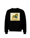 Lion Watercolor 1 Adult Dark Sweatshirt-Sweatshirts-TooLoud-Black-Small-Davson Sales