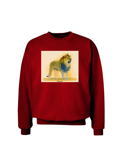 Lion Watercolor 1 Adult Dark Sweatshirt-Sweatshirts-TooLoud-Deep-Red-Small-Davson Sales