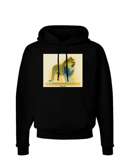 Lion Watercolor 1 Dark Hoodie Sweatshirt-Hoodie-TooLoud-Black-Small-Davson Sales