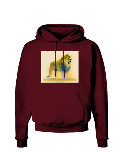 Lion Watercolor 1 Dark Hoodie Sweatshirt-Hoodie-TooLoud-Maroon-Small-Davson Sales