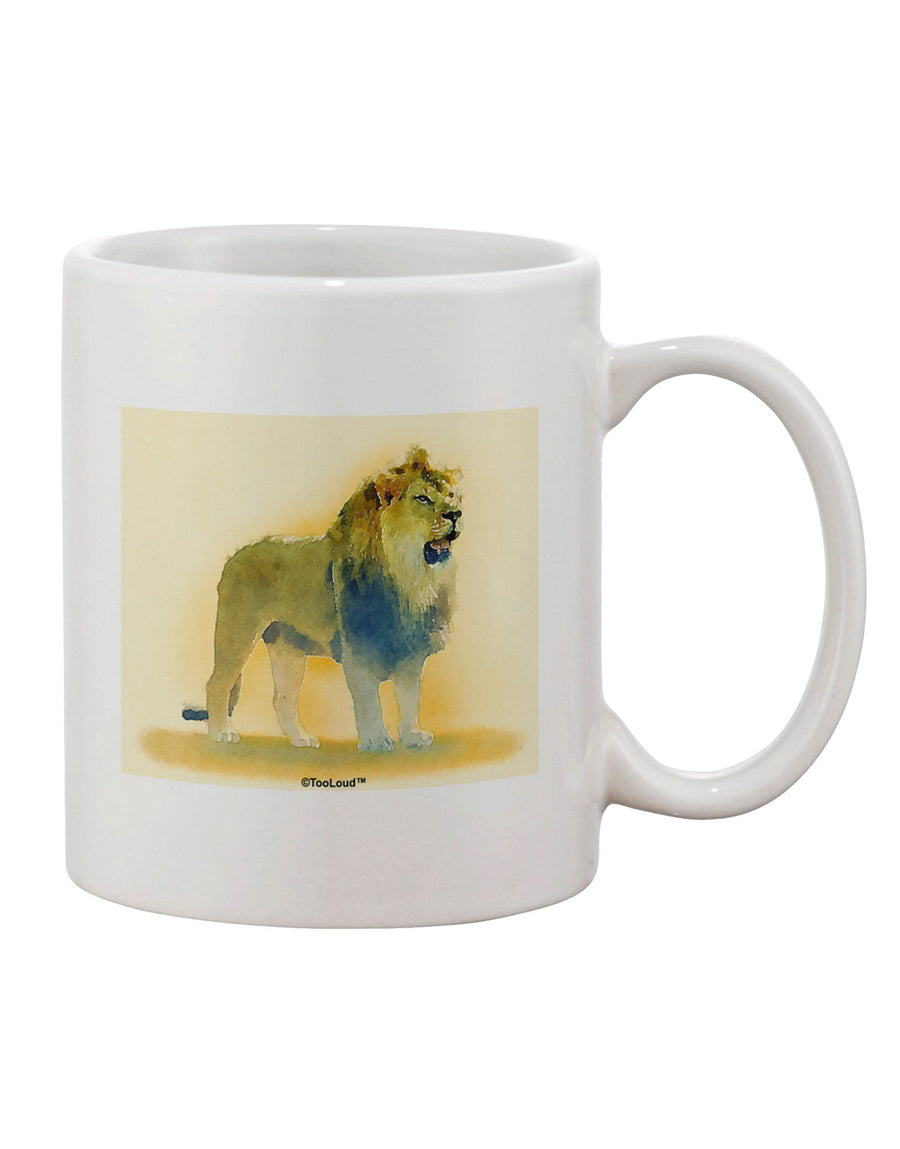 Lion Watercolor 1 - Exquisite 11 oz Coffee Mug TooLoud-11 OZ Coffee Mug-TooLoud-White-Davson Sales