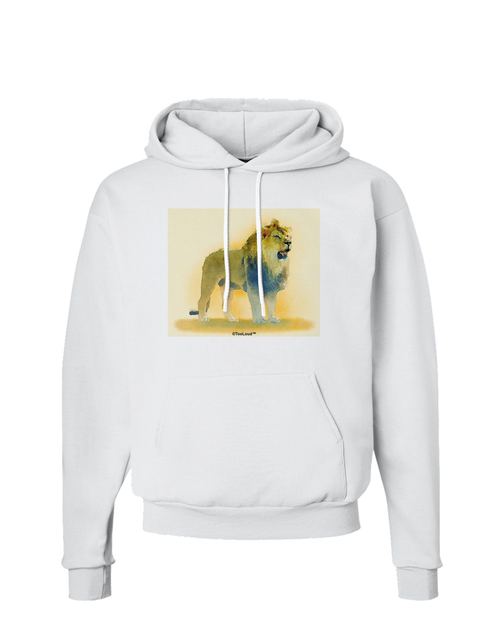 Lion Watercolor 1 Hoodie Sweatshirt-Hoodie-TooLoud-White-Small-Davson Sales