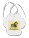 Lion Watercolor 1 Paw Print Shaped Ornament-Ornament-TooLoud-White-Davson Sales