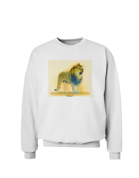 Lion Watercolor 1 Sweatshirt-Sweatshirts-TooLoud-White-Small-Davson Sales