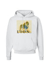 Lion Watercolor 1 Text Hoodie Sweatshirt-Hoodie-TooLoud-White-Small-Davson Sales