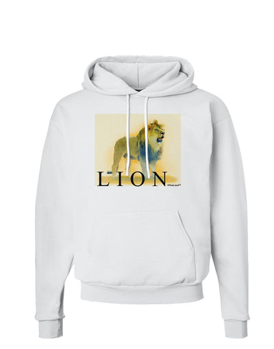 Lion Watercolor 1 Text Hoodie Sweatshirt-Hoodie-TooLoud-White-Small-Davson Sales