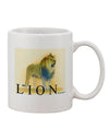 Lion Watercolor 1 Text Printed 11 oz Coffee Mug - Crafted for Drinkware Enthusiasts-11 OZ Coffee Mug-TooLoud-White-Davson Sales