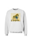 Lion Watercolor 1 Text Sweatshirt-Sweatshirts-TooLoud-White-Small-Davson Sales