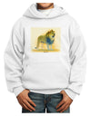 Lion Watercolor 1 Youth Hoodie Pullover Sweatshirt-Youth Hoodie-TooLoud-White-XS-Davson Sales