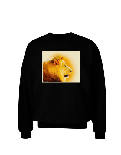 Lion Watercolor 3 Adult Dark Sweatshirt-Sweatshirts-TooLoud-Black-Small-Davson Sales