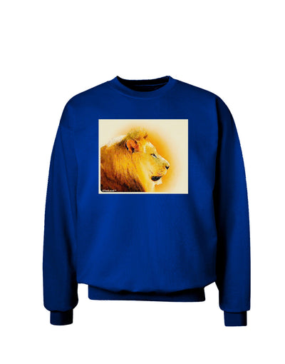 Lion Watercolor 3 Adult Dark Sweatshirt-Sweatshirts-TooLoud-Deep-Royal-Blue-Small-Davson Sales