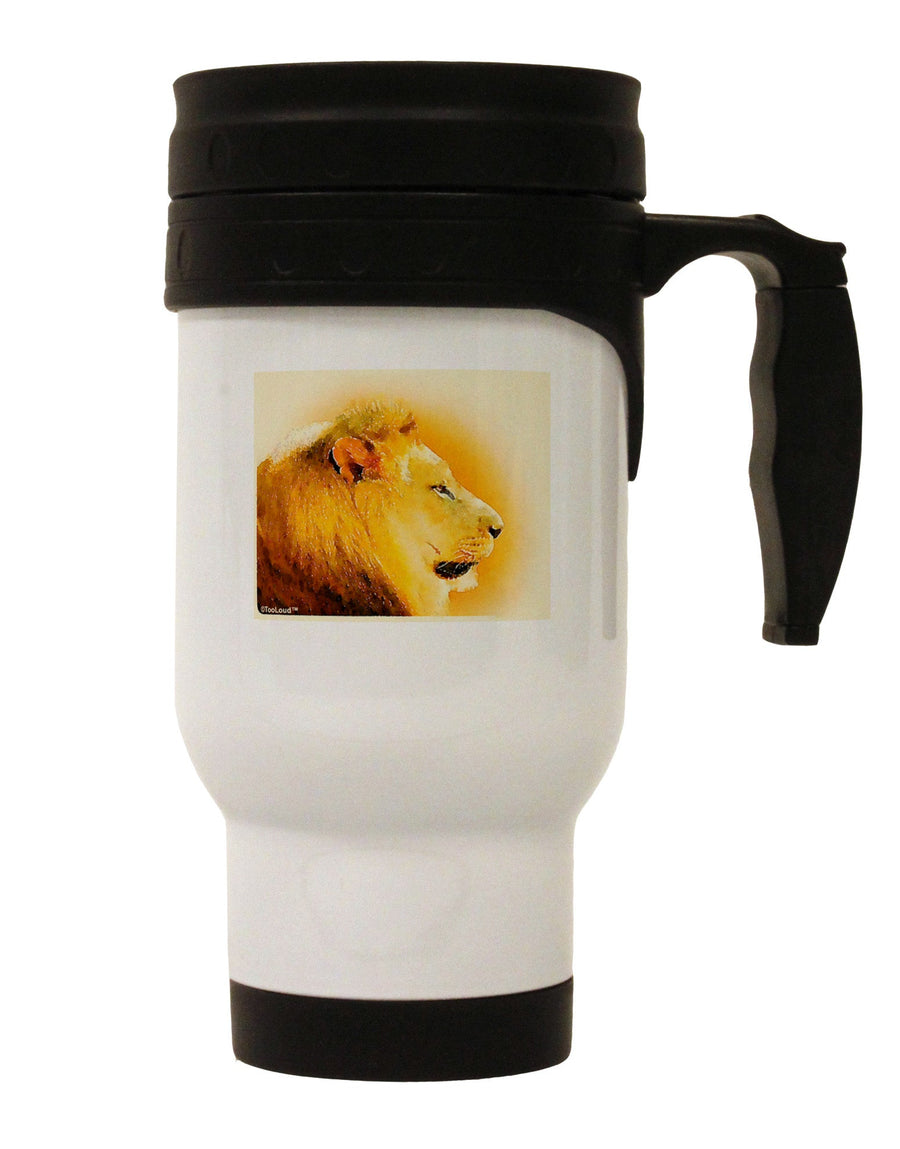 Lion Watercolor 3 Stainless Steel 14oz Travel Mug-Travel Mugs-TooLoud-White-Davson Sales