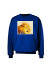 Lion Watercolor 3 Text Adult Dark Sweatshirt-Sweatshirts-TooLoud-Deep-Royal-Blue-Small-Davson Sales