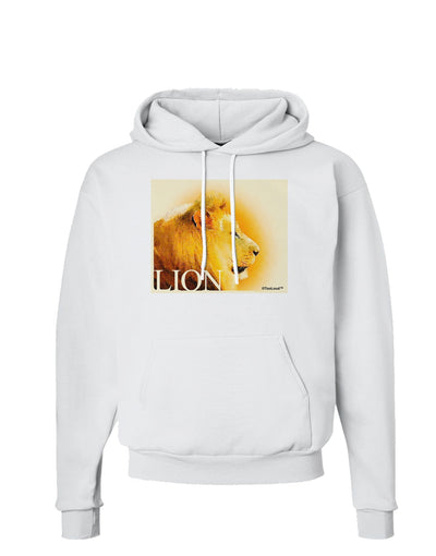 Lion Watercolor 3 Text Hoodie Sweatshirt-Hoodie-TooLoud-White-Small-Davson Sales