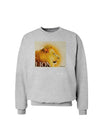 Lion Watercolor 3 Text Sweatshirt-Sweatshirts-TooLoud-AshGray-Small-Davson Sales