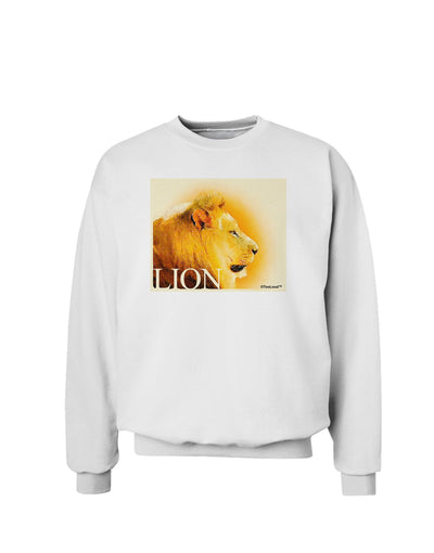 Lion Watercolor 3 Text Sweatshirt-Sweatshirts-TooLoud-White-Small-Davson Sales