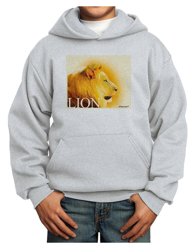 Lion Watercolor 3 Text Youth Hoodie Pullover Sweatshirt-Youth Hoodie-TooLoud-Ash-XS-Davson Sales