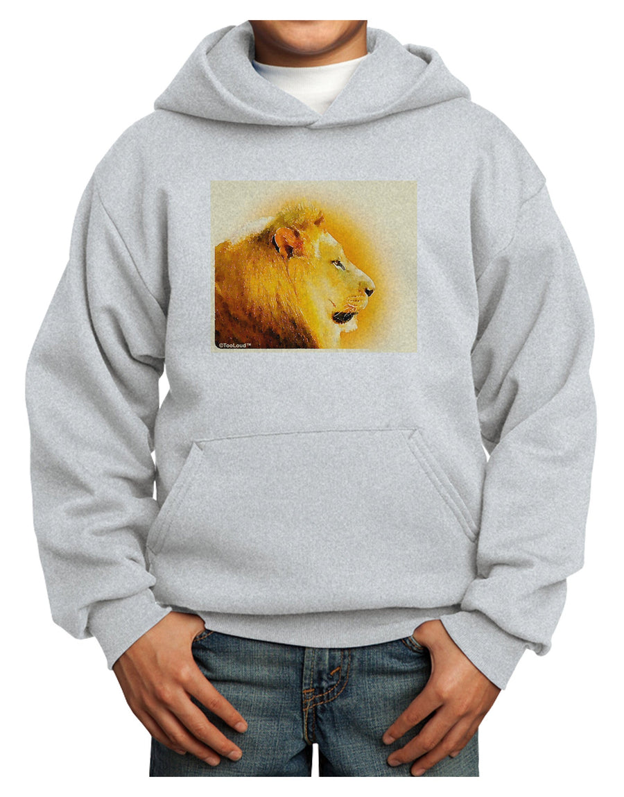 Lion Watercolor 3 Youth Hoodie Pullover Sweatshirt-Youth Hoodie-TooLoud-White-XS-Davson Sales