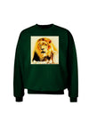 Lion Watercolor 4 Adult Dark Sweatshirt-Sweatshirts-TooLoud-Deep-Forest-Green-Small-Davson Sales