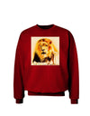 Lion Watercolor 4 Adult Dark Sweatshirt-Sweatshirts-TooLoud-Deep-Red-Small-Davson Sales