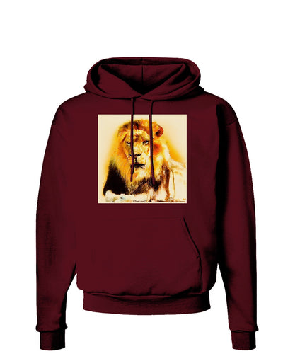 Lion Watercolor 4 Dark Hoodie Sweatshirt-Hoodie-TooLoud-Maroon-Small-Davson Sales