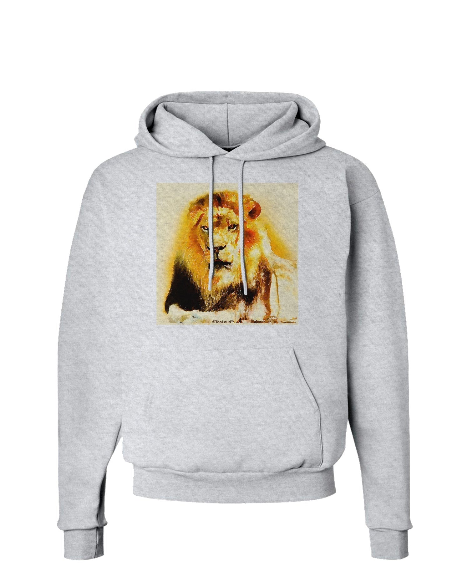 Lion Watercolor 4 Hoodie Sweatshirt-Hoodie-TooLoud-AshGray-Small-Davson Sales